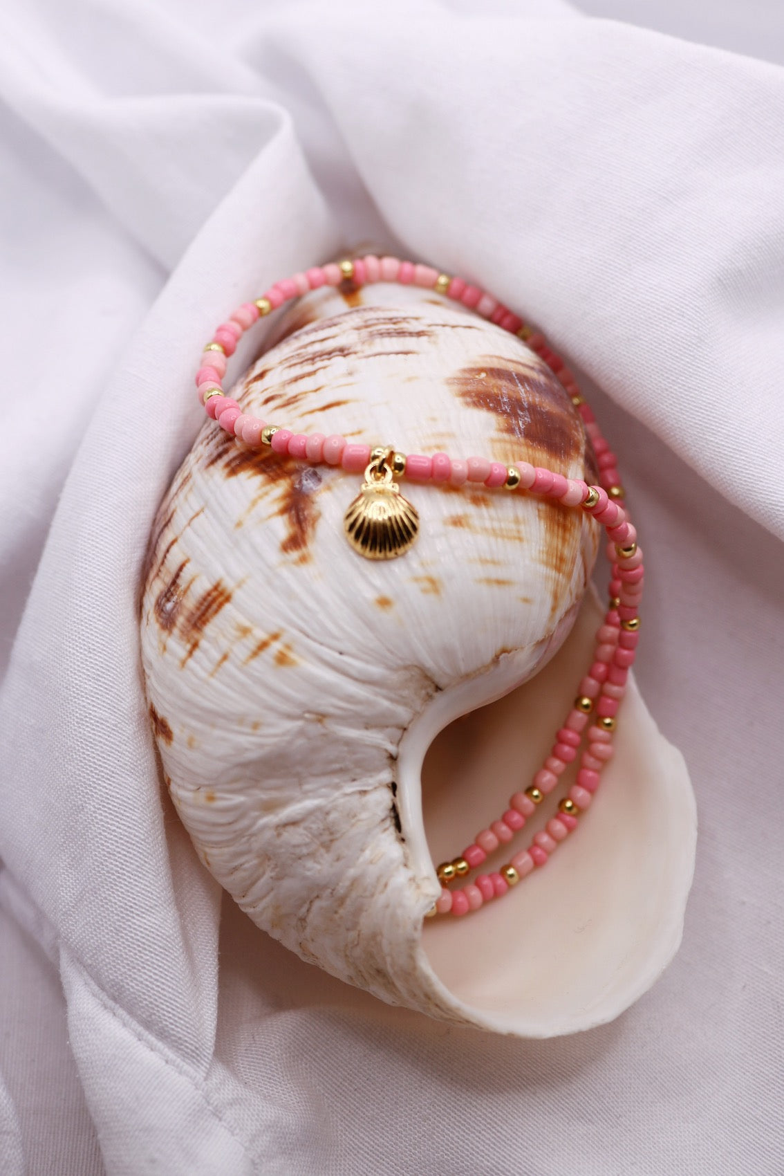 Muschelkette in rosa